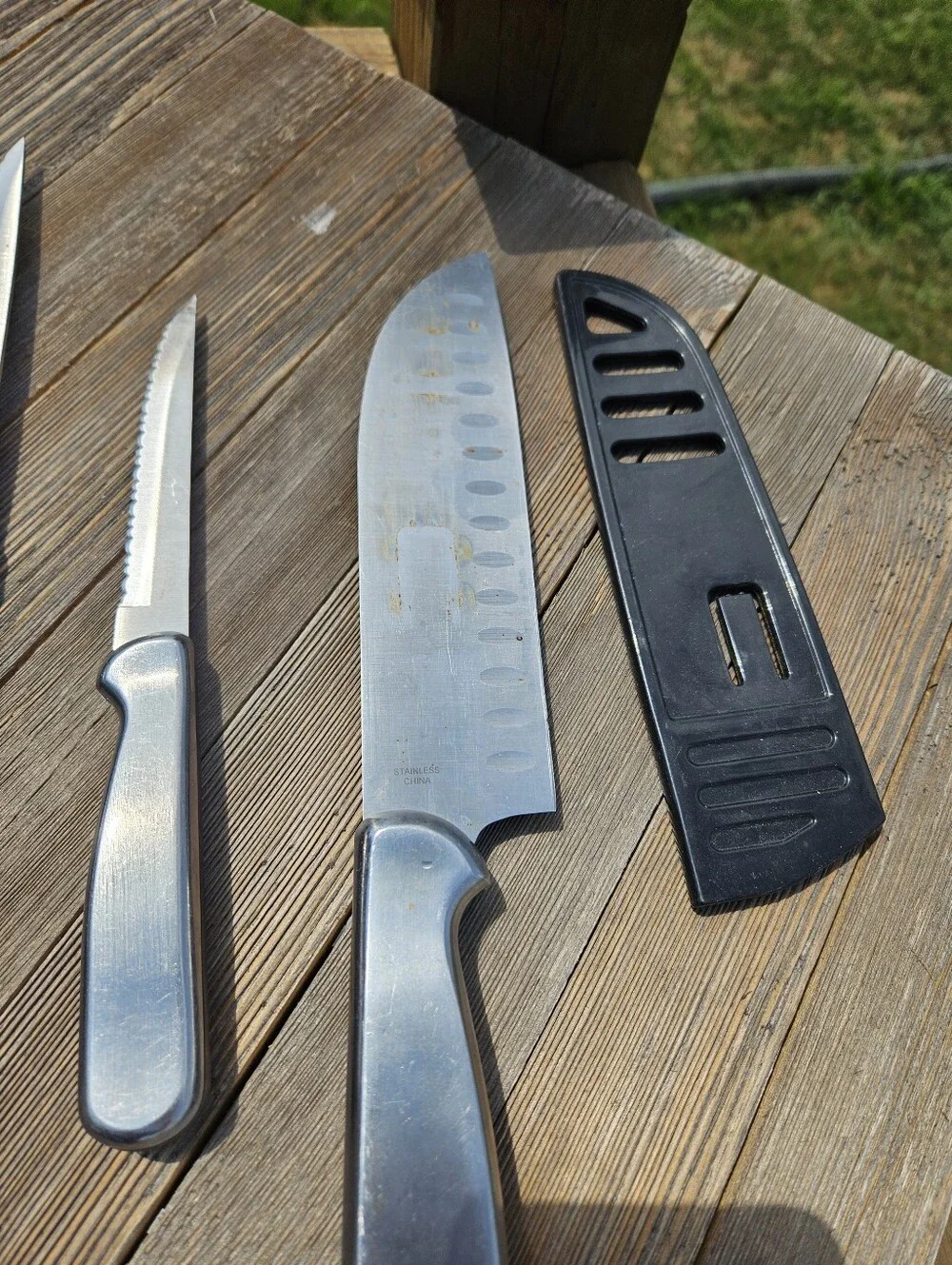 Ginsu Knife Lot Stainless Steel Santoku Serrated Steak Kitchen Cutlery 4 Pc